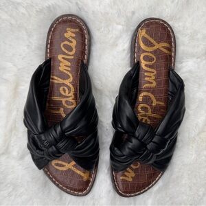 Sam Edelman Garson Black Knotted Leather Sandals